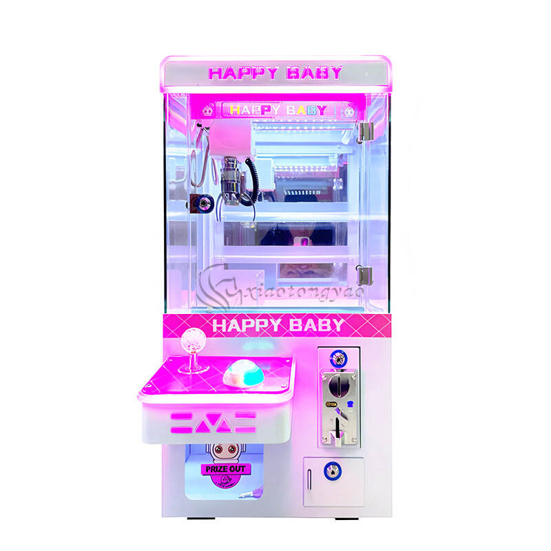 HAPPY BABY Mini Children's Doll Machine Cute Pink and White Colors, Unlock Childhood Fun and Capture Fun Time
