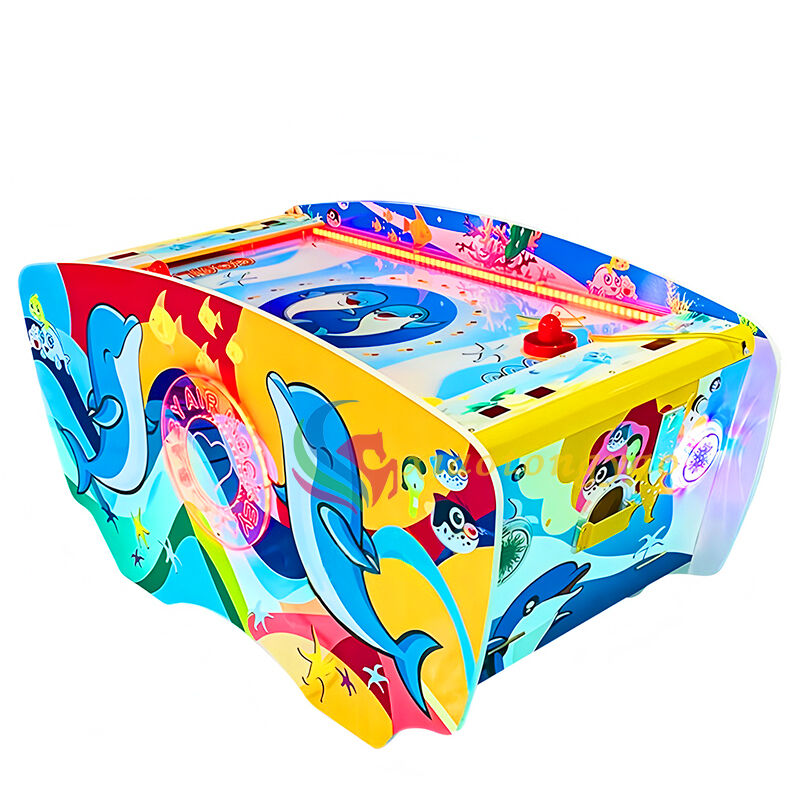 Dolphin Baby Double Hockey Game Machine Ocean themed parent-child interaction, popular desktop competitive equipment in arcade