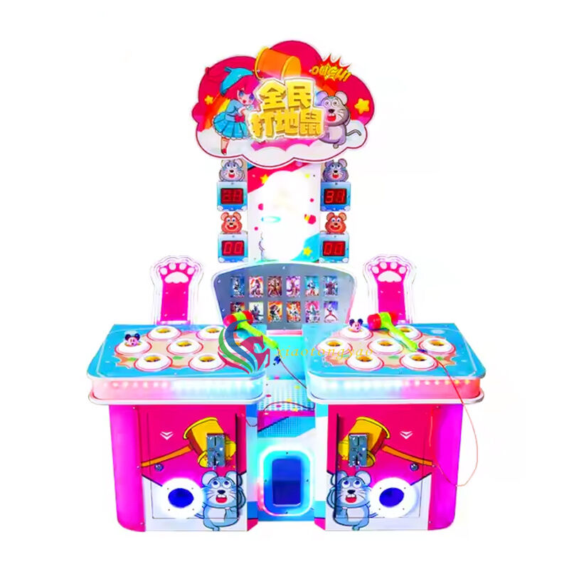 Double player interactive tapping game console, double hammer down, double the joy, strive to be the fastest 