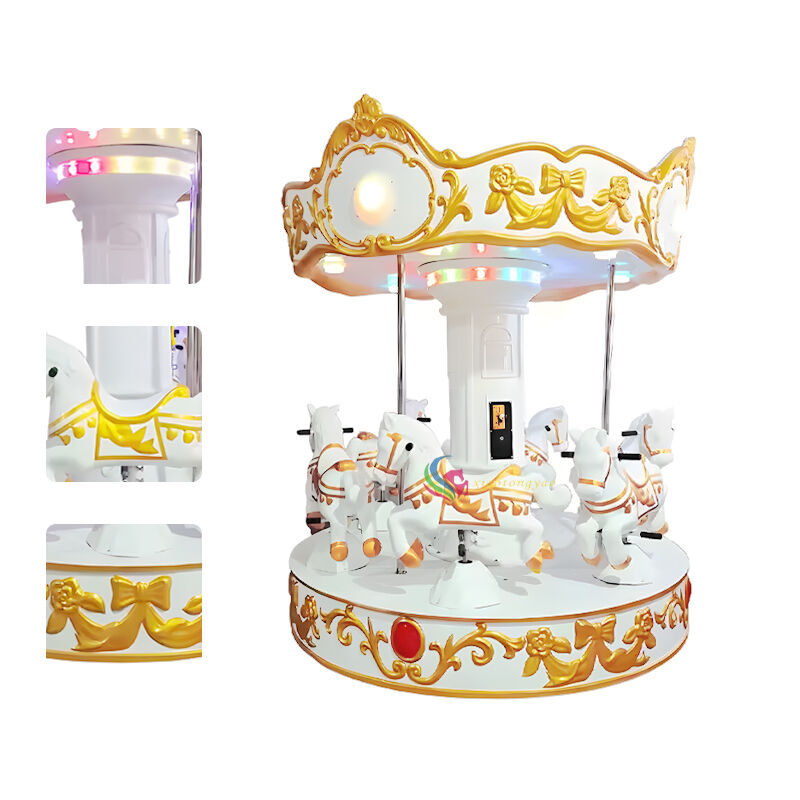 Palace style six person carousel  Light luxury fairy tale parent-child amusement, indoor amusement park dream check-in tool