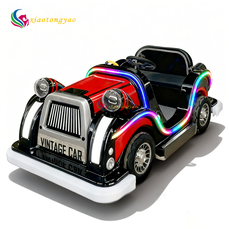 Retro classic children's square amusement bike | Shopping mall night market gold suction artifact, shining retro style, 