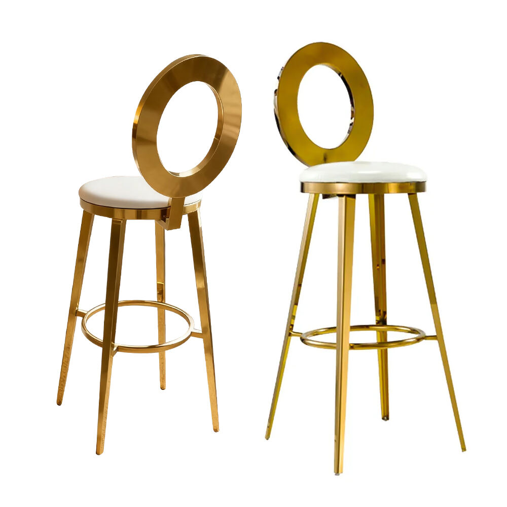 Contemporary Stainless Steel Bar Chair with Sleek Design for Outdoor Living Room Wedding Kitchen Dining Hotel Use