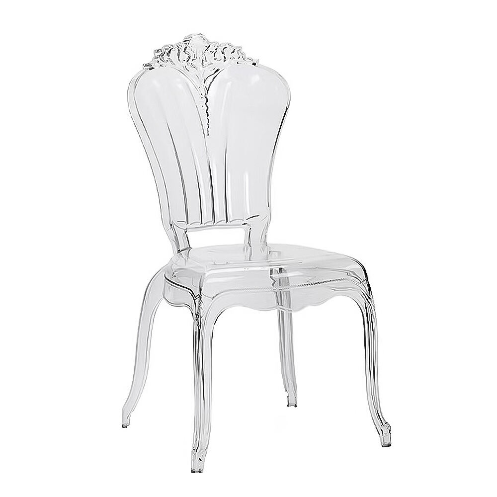 Deursigtige Helderverwysingshars Akriliese Prinsesstoel Duurzaam Plastiek Materiaal vir Hotel Eetkamer Buitelug Woonkamerwoonstel