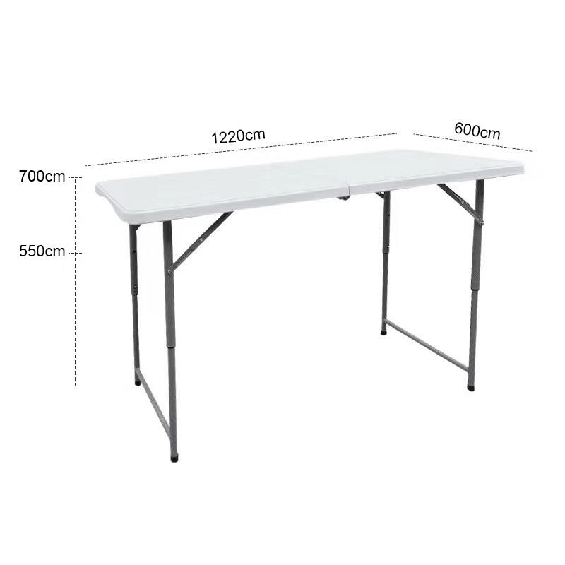 4ft Portable Adjustable Folding Plastic Table for Outdoor Activities-Durable Outdoor Camping Hiking Picnics Event Wedding