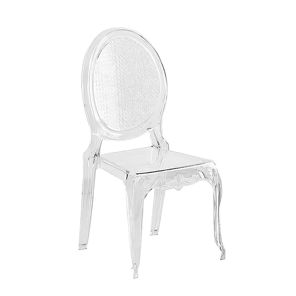 Lukse Transparante Duidelike Kristalhars Akriliek Stoel vir Eetkamer Buitemuurse Bankette Troues Hotels & Woonkamer Park Gebruik