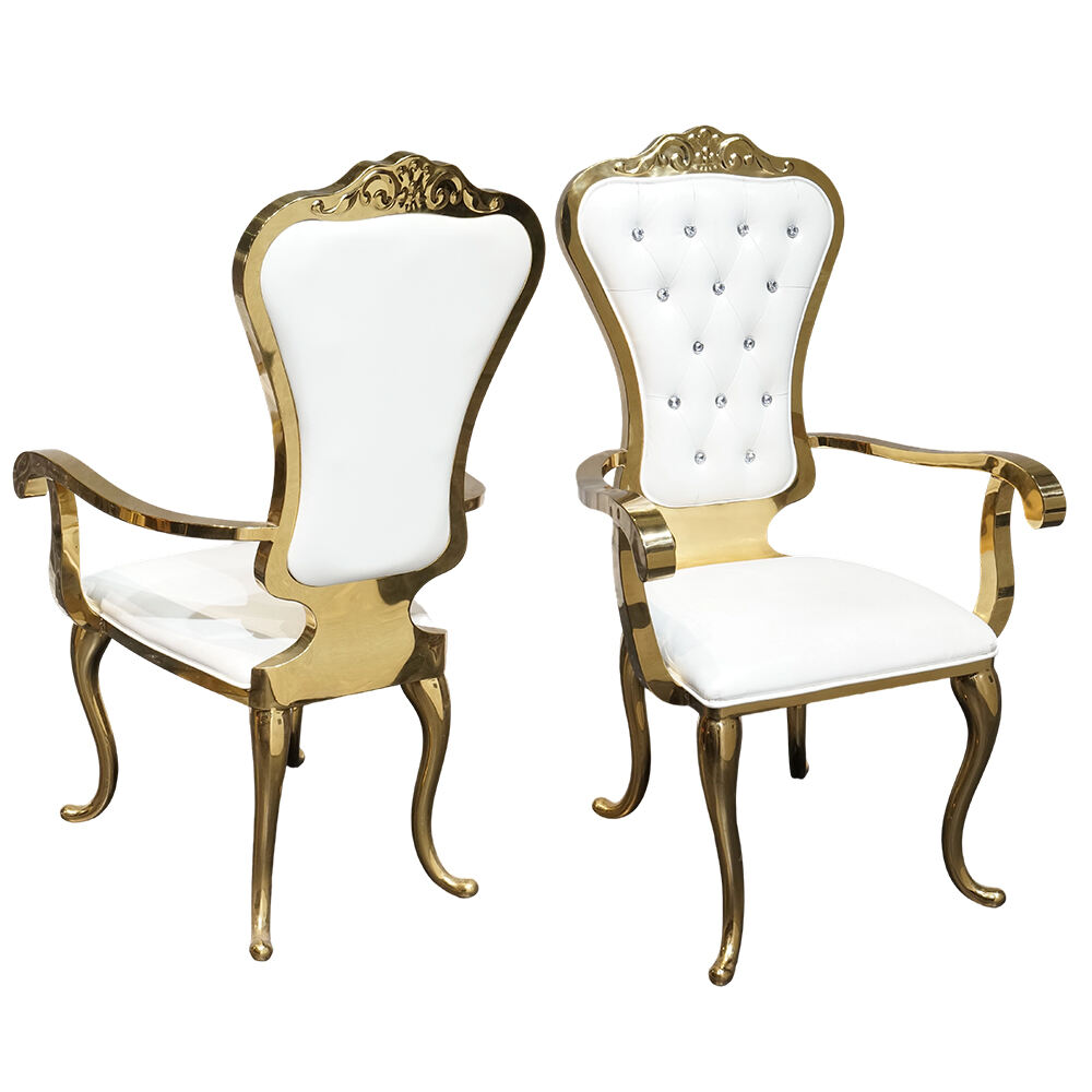 جدید گولڈ پلیٹیڈ سٹین لیس سٹیل ڈائننگ شادی کی کرسیاں ہوٹل، ہالز، بینکوئٹس، عمروہ فروخت، حسب ضرورت ہوٹل، لونگ روم، تقریب کے لیے