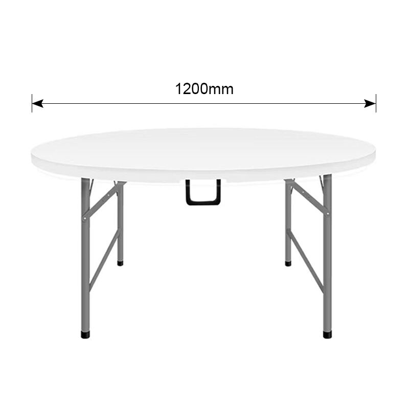 4ft 120cm White Folding Round Plastic Outdoor Table for Banquet Table Wedding Dining Garden Events Party