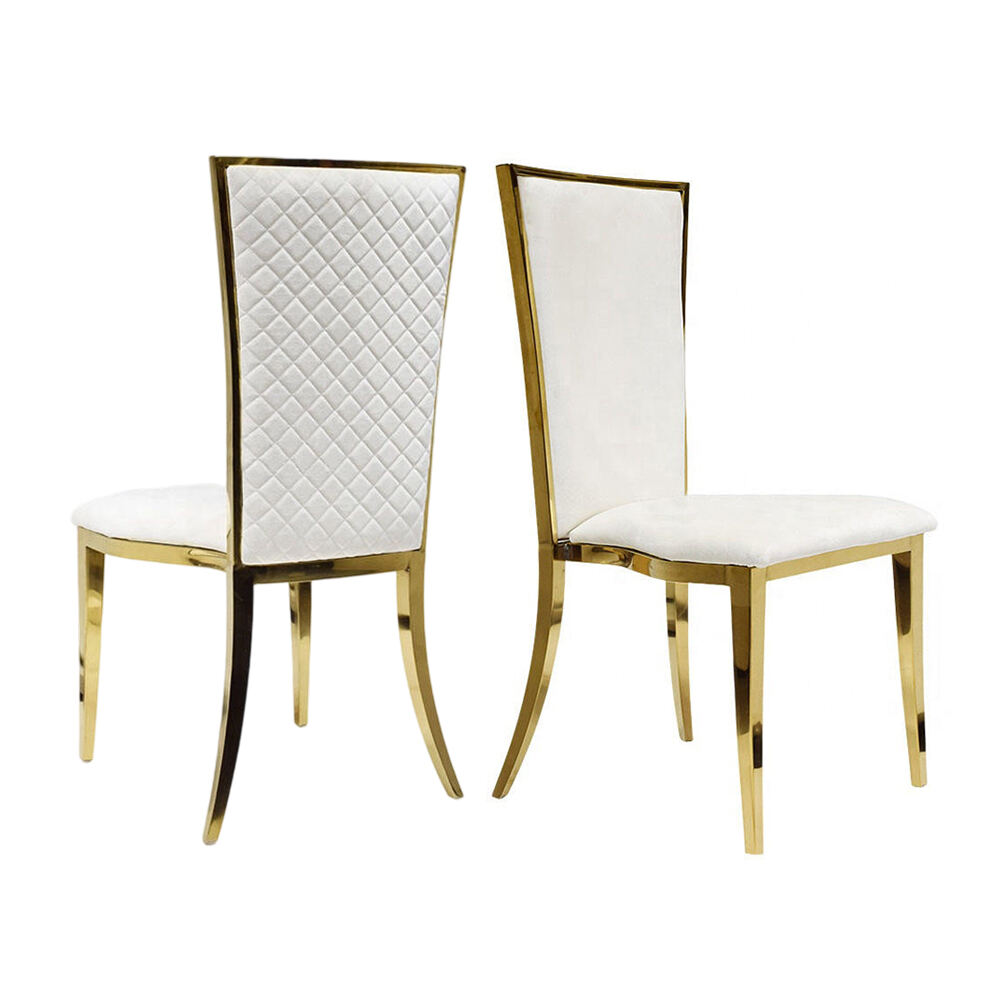 Modern Luxury Gold-Colored Stainless Steel Dining Chair Farmhouse for Indoor Use for Kitchen Home Banquets Weddings Events