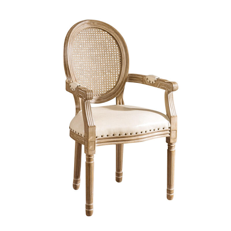 Solid Wood Retro American Dining Table Chairs, Coffee Shop Hotel Dining Chairs, Solid Wood Desks, Armchairs, Rattan Chairs