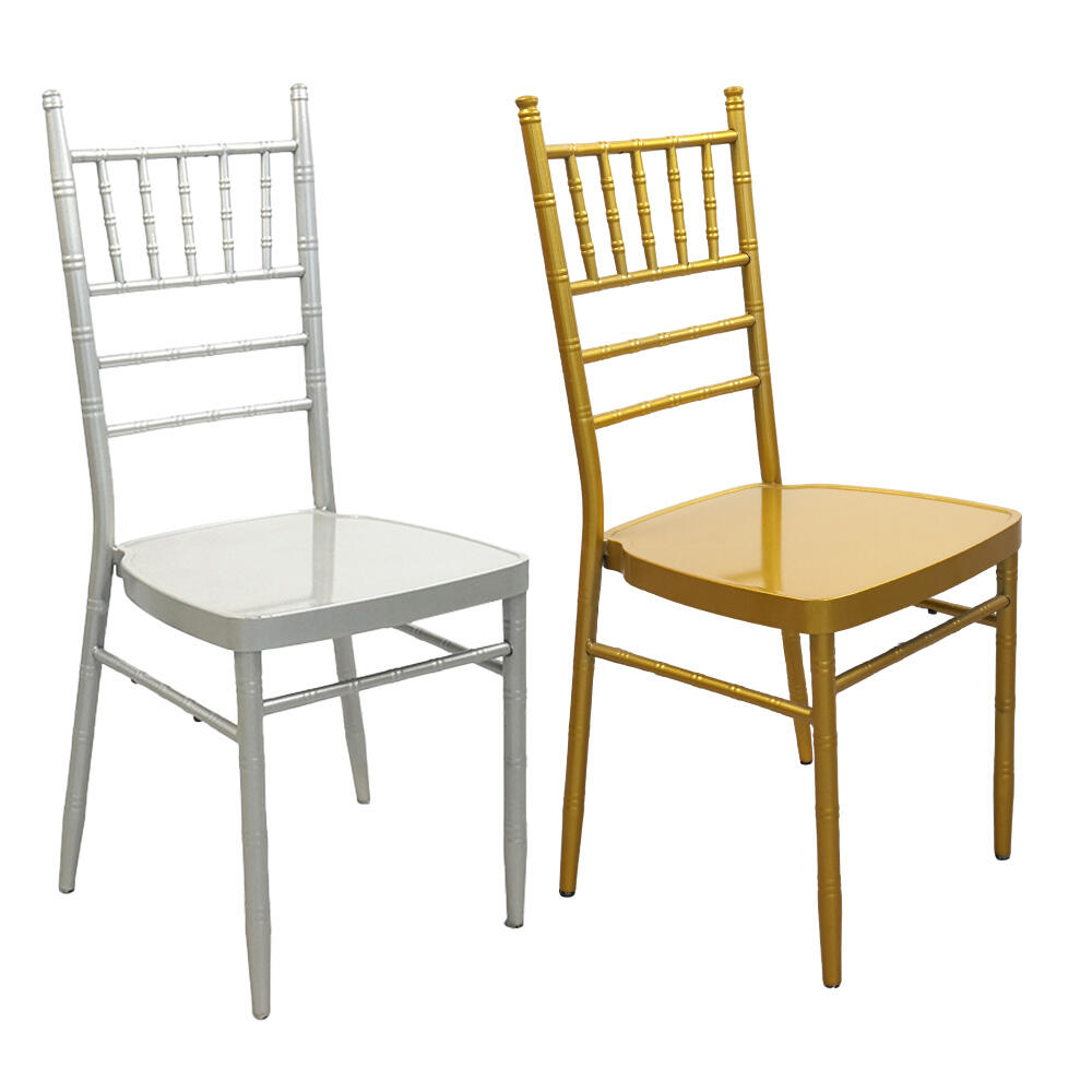 நவீன தங்க டிஃபனி இரும்பு சியாவாரி நாற்காலி விடுதிகள் காற்றோட்டமான திருமணங்கள் விழாக்கள் மொத்த விற்பனை சியாவாரி நாற்காலி உற்பத்தி செய்யப்பட்டது நிலைத்தன்மையான நிகழ்வு மண்டபம் விருந்து