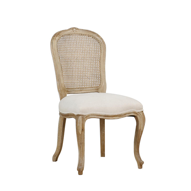 French Antique Style Dining Chair Fine Carving Wood Furniture for Outdoor Hotel Living Room Farmhouse Restaurants