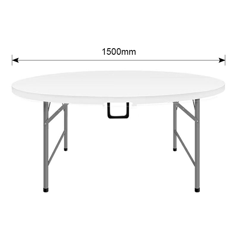 150cm 6ft White Folding Round Plastic Outdoor Table for Banquet Wedding Dining Garden Events Party Restaurant Dinning