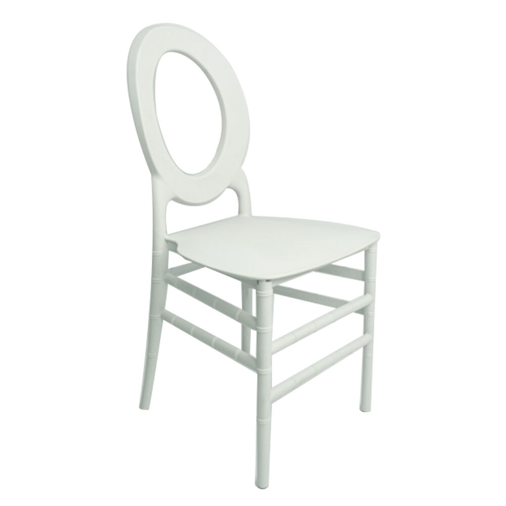 Модерна бела овална столица од смоле са O-образним леђима за свадбе, трапезарије и домаћу употребу, директна продаја са фабрике