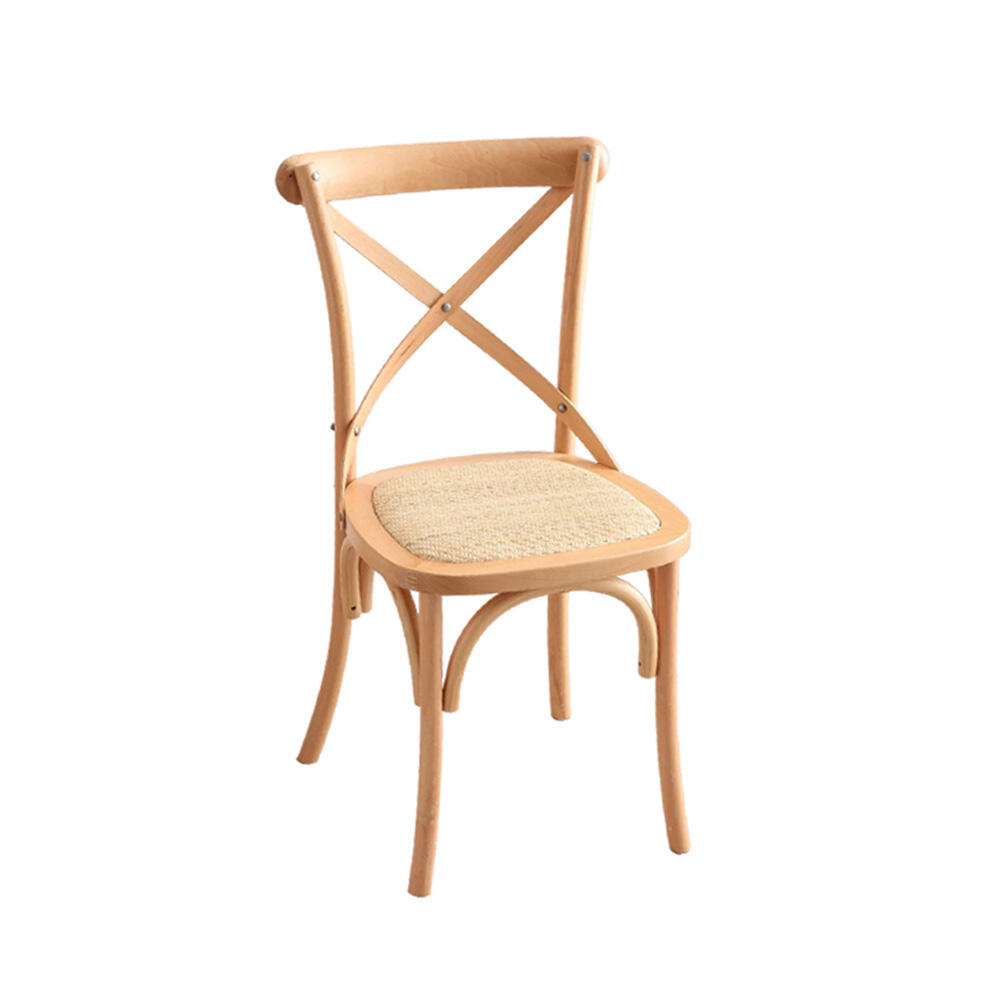 Modern Rustic Vintage Bentwood Chair Solid Wood Crossback Dining Chair Stainless Steel Stackable Design Home Bistro Hotel Use