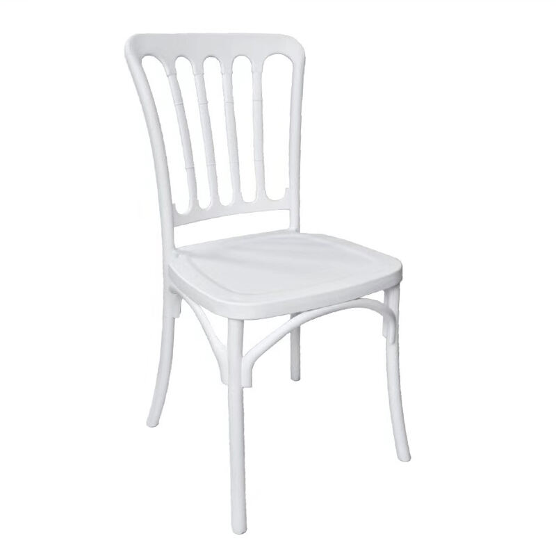 Luksuzna bela stolica od bambusa sa trajnim plastičnim materijalom za hotel, trpeze, zabave i upotrebu napolju