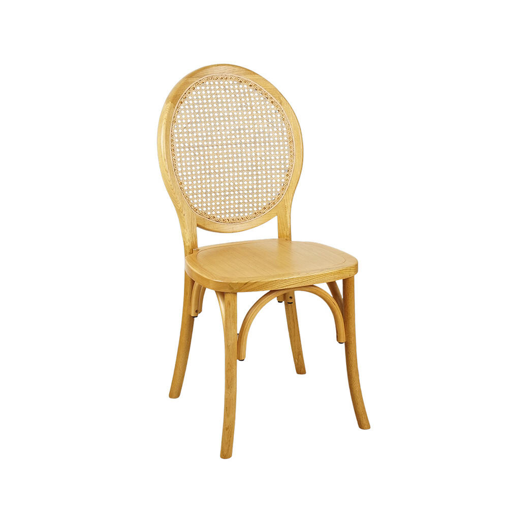 Kursi Makan Rotan Kayu Solid Modern untuk Penggunaan Dalam dan Luar Ruangan di Apartemen, Pernikahan, Jamuan, Ruang Masuk, Ruang Tamu, Taman, Vila