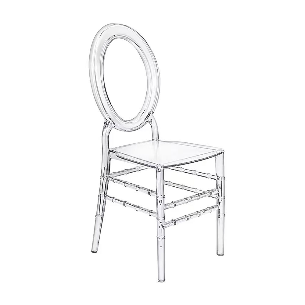 Průhledné křeslo z krystalové reziny acrylu a bambusu, oddělitelné, průhledné plastové pro venkovní akce, bankety, svatby, odolné pro svatební oslavy