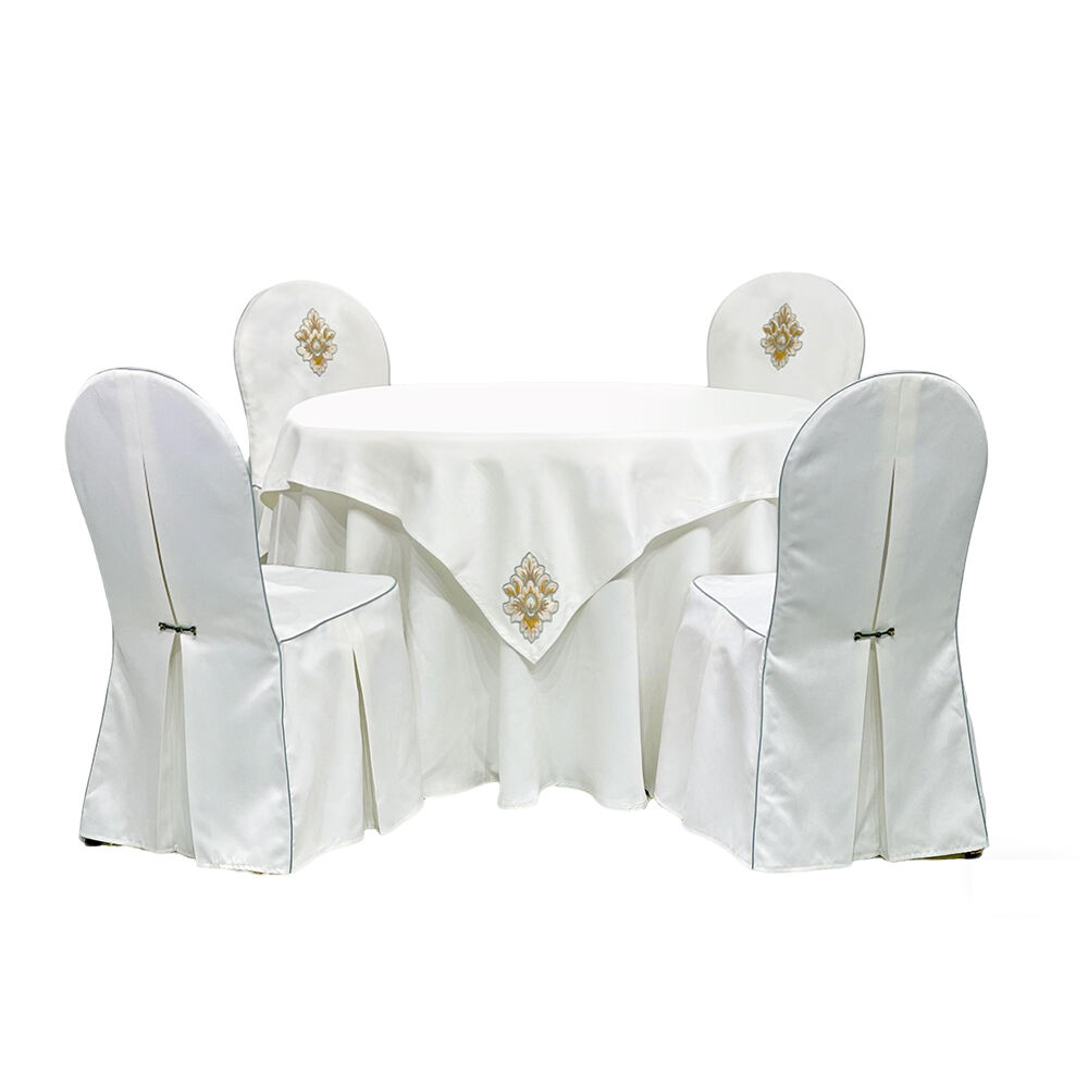 Tukku myyntiin kirjotettu pyöreä hotelli-, ruokailu-, banquettihuone- ja ravintolakäyttöön soveltuva polyesterinen häitäutiainen