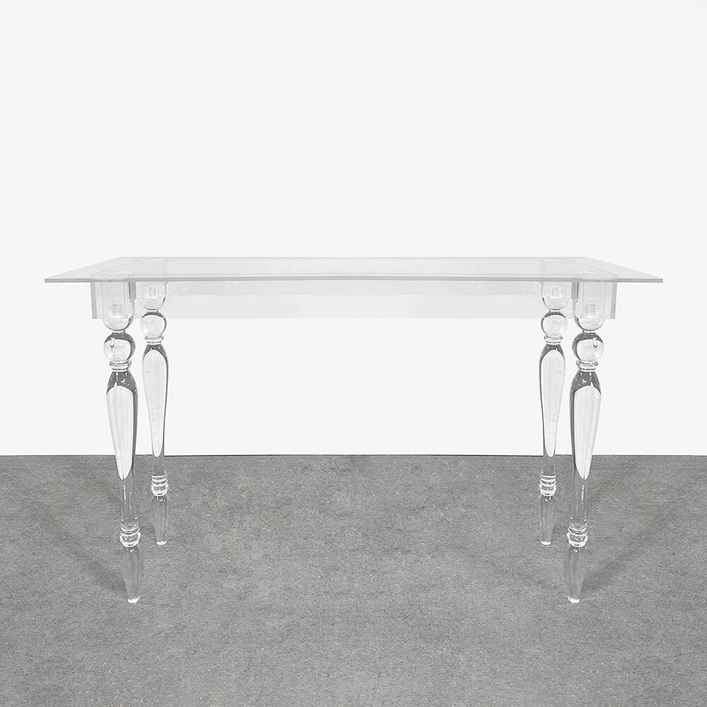 Acrylic Rectangular Dining Bar Table Plastic Hotel Furniture for Wedding Party Outdoor Living Room Event Banquet Bar Display