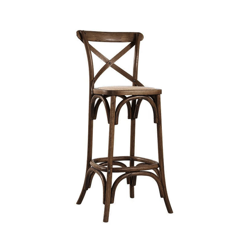 Solid Wood Limewash Cross Back Chair Durable Stackable Design for Dining Hotels Outdoor Parties Restaurants and Bars