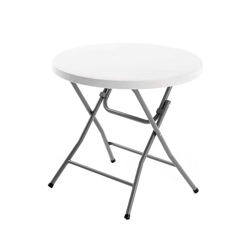 White HDPE Blow Molded Portable Table Modern Design Square Folding Outdoor Furniture for Hotels and Courtyards