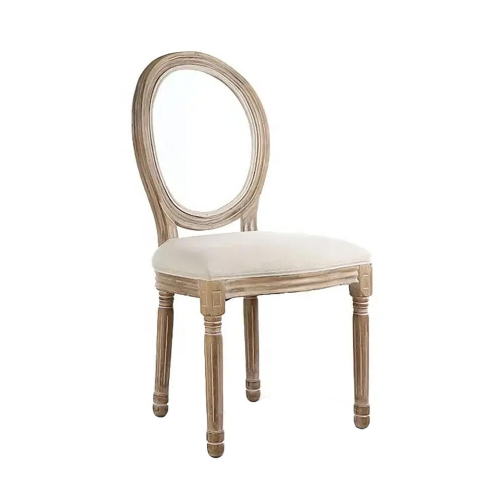 Furnitur Gaya Log, Kursi Kayu Taman dengan Sandaran Belakang Akrilik Transparan Bulat untuk Pernikahan dan Jamuan