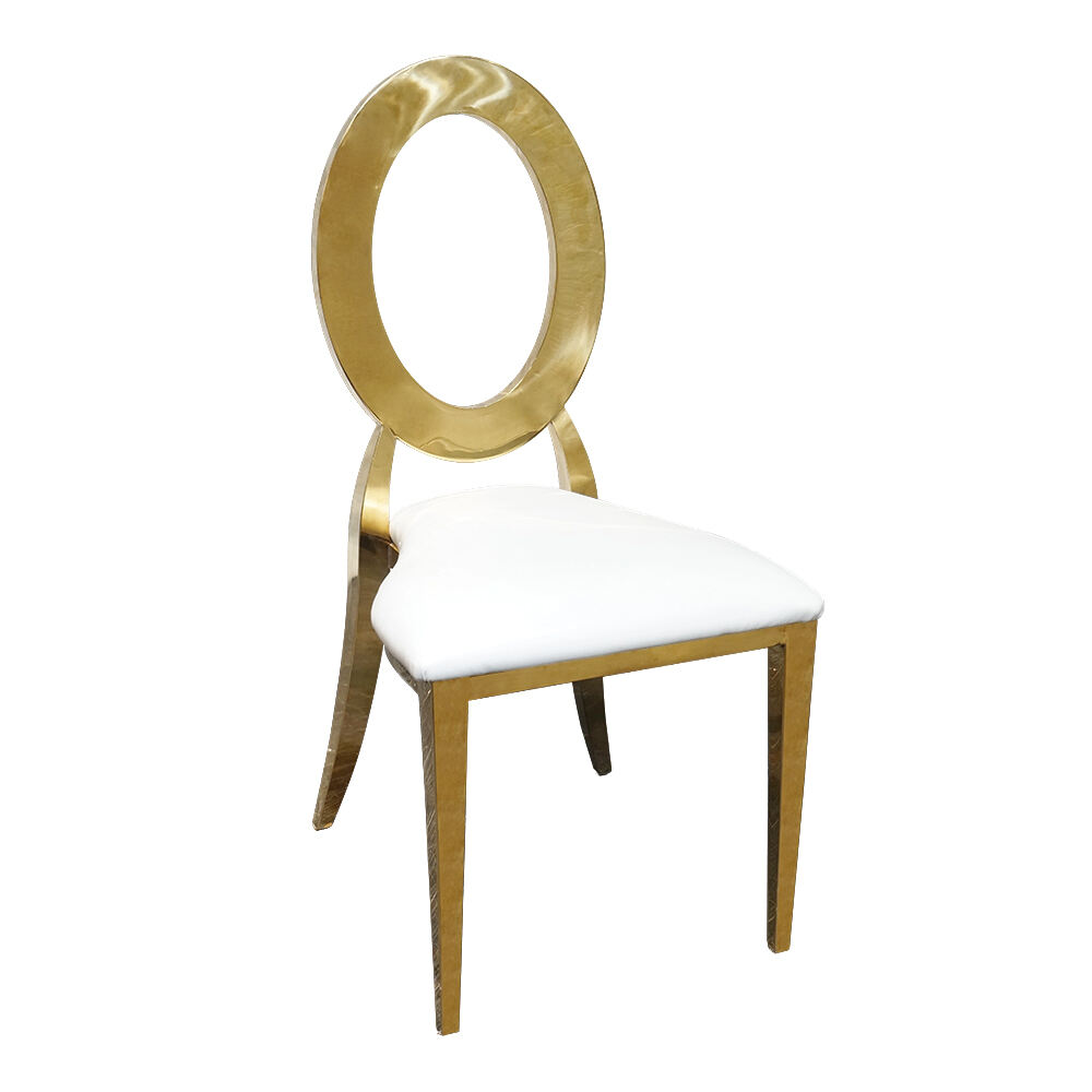 Mebeli ya Uzuri wa Kikoleo cha Dhahabu ya Kistaheli cha Mwanga cha Kipande cha Mzinga cha Chuma cha Kistaheli cha Pande za Kulia kwa Ajili ya Sherehe, Mlo, Banketi na Viti vya Harusi