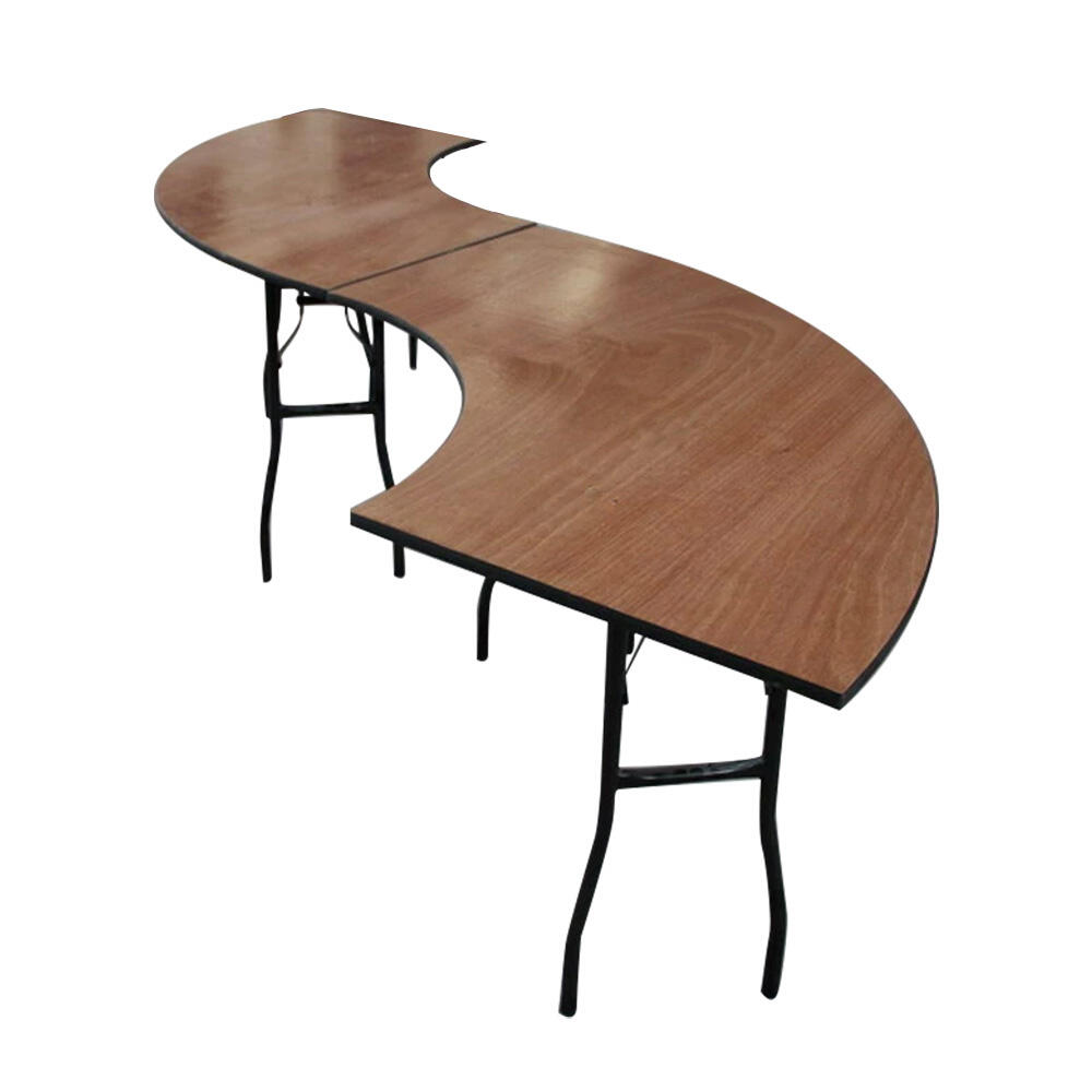 Modern Design Folding Wood Dining Table Wholesale Rectangular Round Banquet Tables for Hotel Outdoor Wedding Events