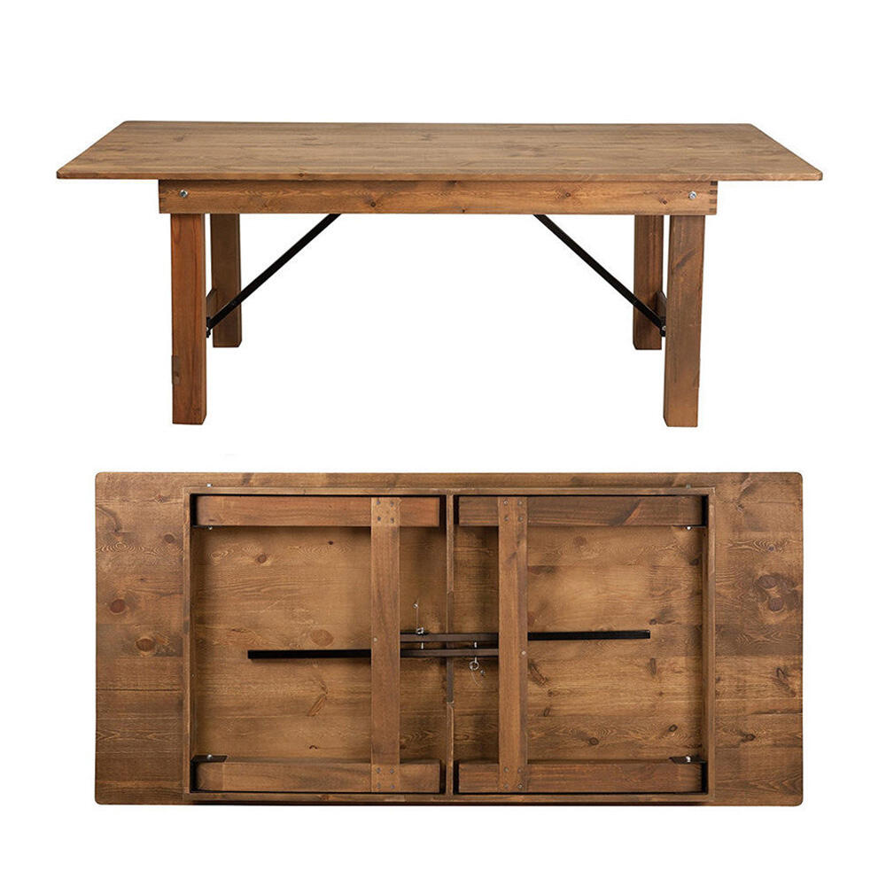 Modern Design Wood Folding Dining Table Wholesale Rectangular Banquet Tables for Hotel & Outdoor Wedding Events
