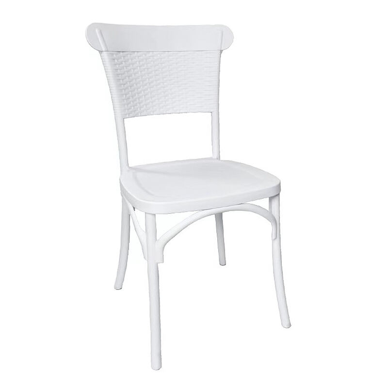 Luksuzna bela stolica sa trajnim plastičnim elegantnim dizajnom za hotel, trpezu, venčanja, zabave i upotrebu napolju