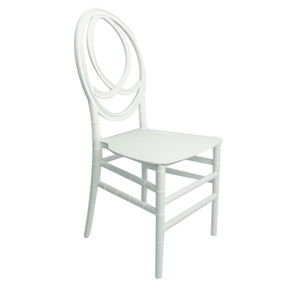 Луксузна бела бамбусова столица од трајног пластика за хотеле, ресторације, свадбе, забаве, догађаје и употребу напољу