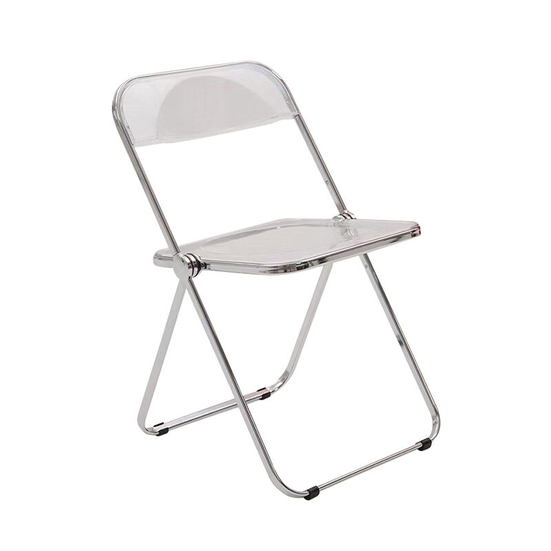 صندلی غذاخوری شفاف مدرن آکریلیکی پلاستیکی تاشو برای هتل، فضای باز، آشپزخانه، سفره خانگی، رستوران و بار - عمده