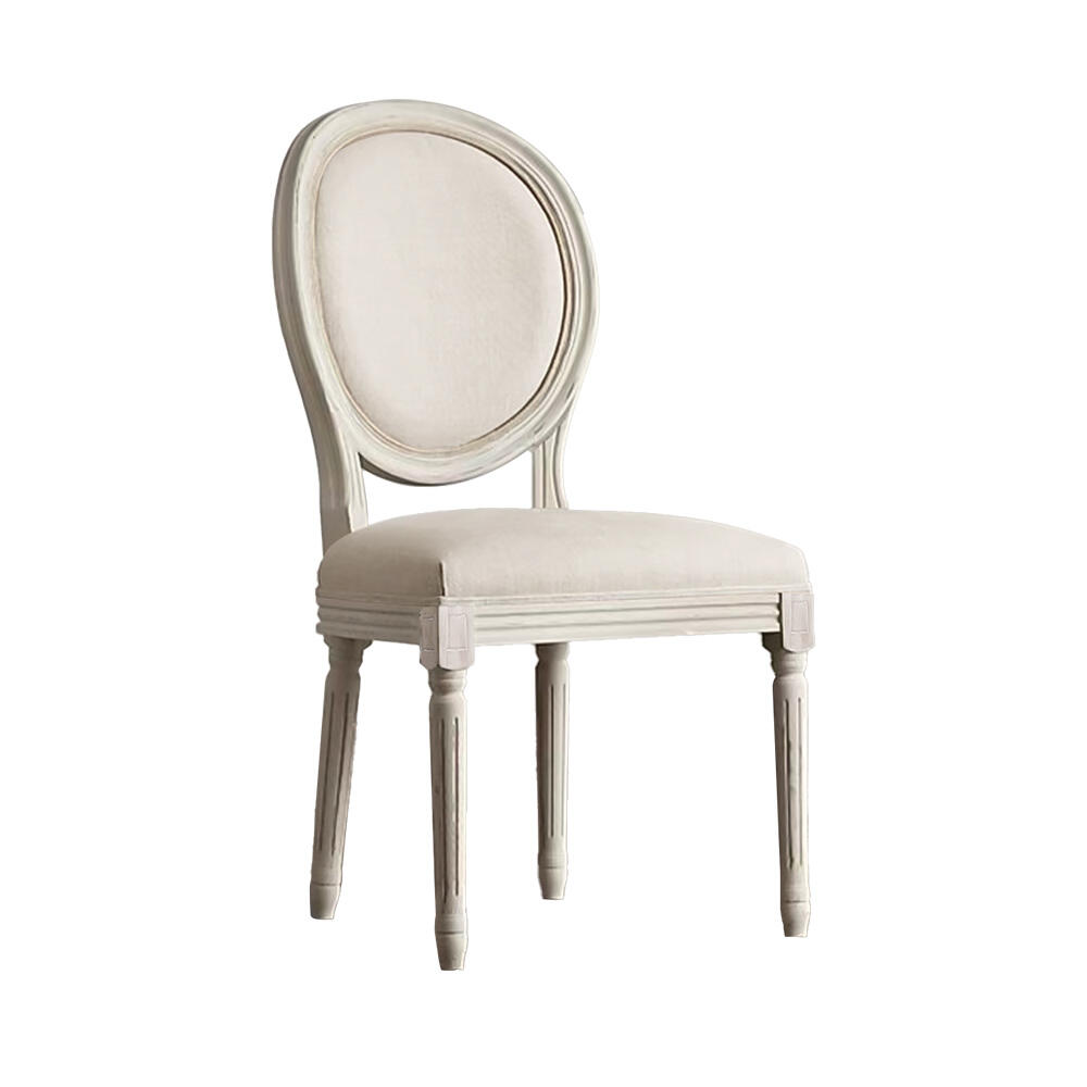 Kursi Makan Gaya Louis Modern dengan Sandaran Kain Lembut dan Kayu Oak Birch Solid untuk Dapur, Pernikahan, Hotel, Jamuan, Desain Antik