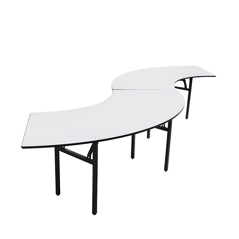 Modern Design Wood Rectangular & Round Folding Event Tables for Outdoor Wedding Party Dining Restaurant Event Banquet Table Use