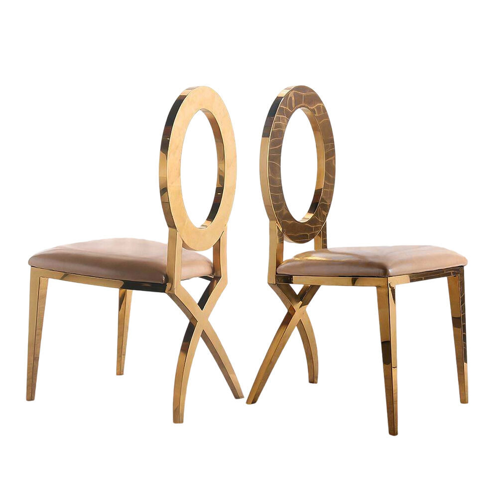 Modern Round Back Royal Dining Banquet Chair Stainless Steel Home Furniture for Hotels Parks Malls Weddings Outdoor Events
