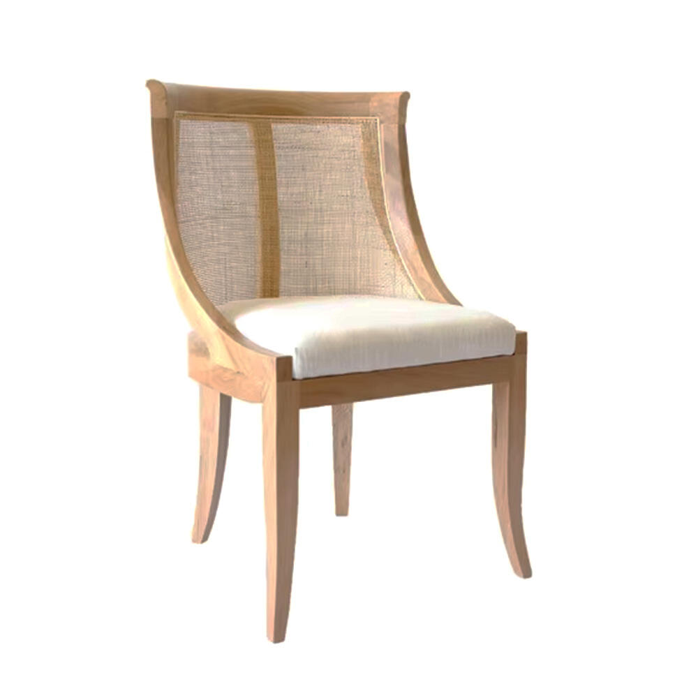 Modern Solid Wood Event Wedding Chairs for Hotels Rattan Fabric Party Restaurant Dinning Hall