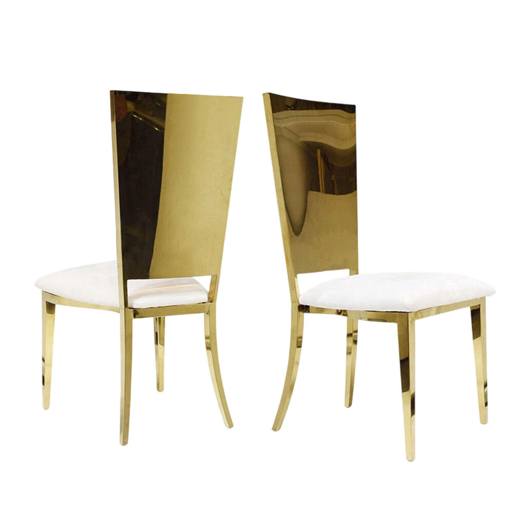 تقریبات کے لیے جدید شاندار ڈائننگ چیئرز گولڈ فریم سٹین لیس سٹیل شادیوں، تقریبات، ریستوران، ہوٹلز، دلہا دلہن ڈیزائن کے لیے