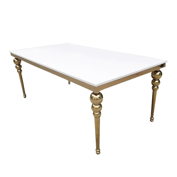 Wholesale Modern Golden Stainless Steel Table Hotel Furniture for Dining Living Rooms Wedding Chairs Banquet Event Party Hotel