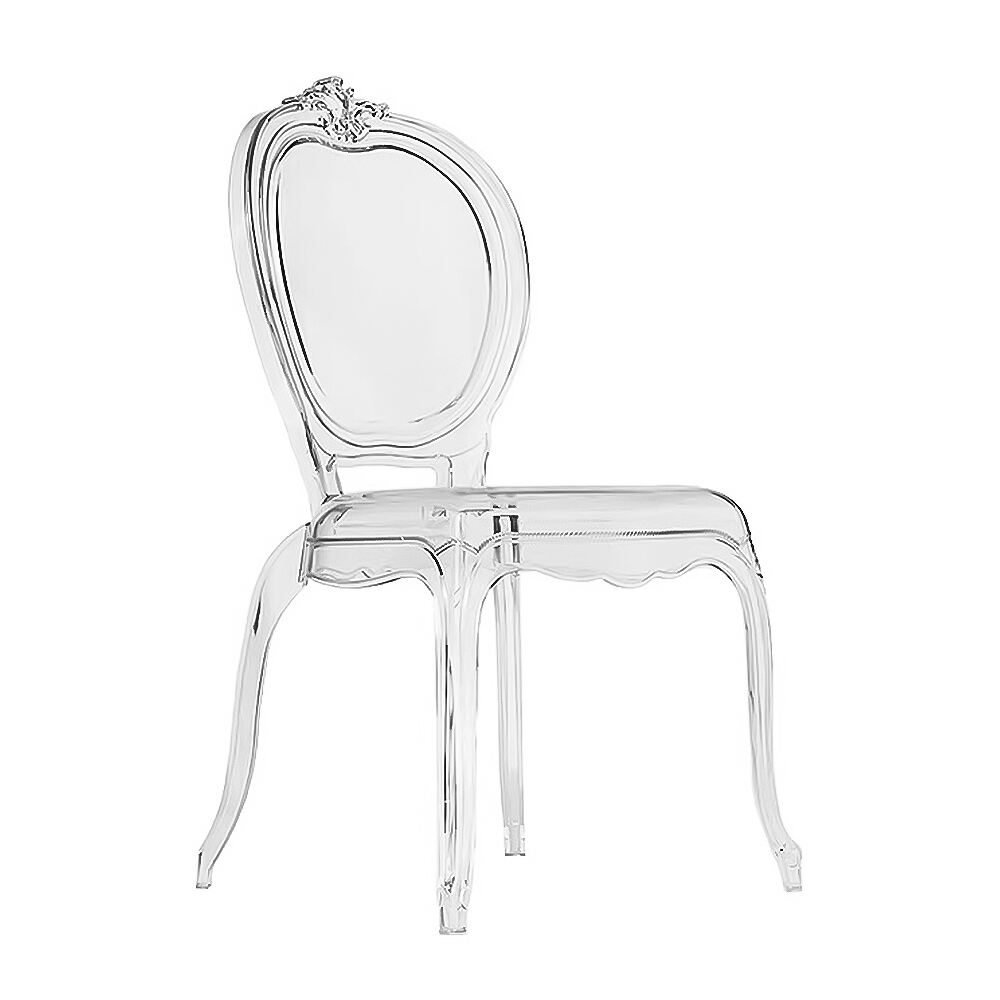 Deursigtige Helder Stapelbare PC Plastiek Harde Akrilik Spookstoele vir Troue Hotel Buitemuurse Woonkamer Kombuis Banket Fees