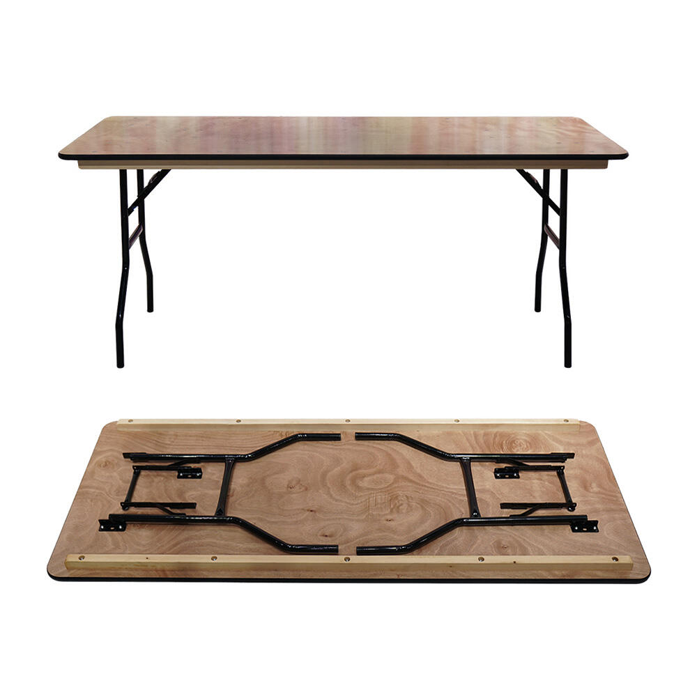 Modern Design Wood Folding Dining Table Wholesale Rectangular & Round Banquet Tables for Hotel & Outdoor Wedding Events