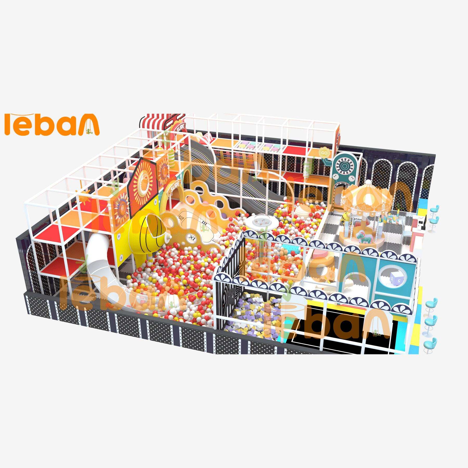 معدات ملعب داخلي ملونة - مثالية لمتعة الأطفال ومغامراتهم