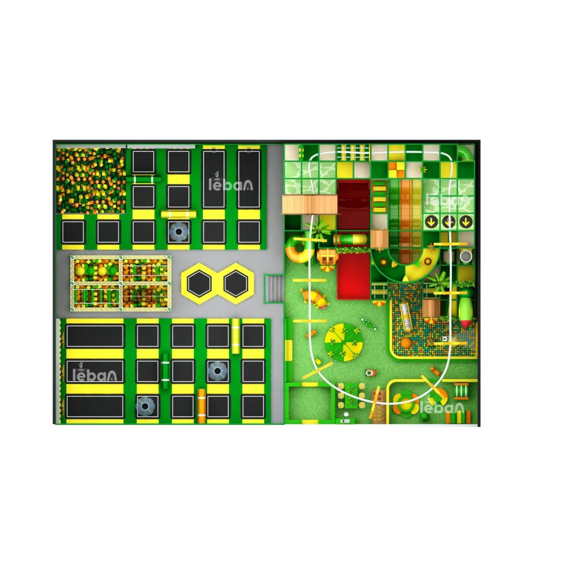 مجموعة ملعب داخلي غابة خيالية