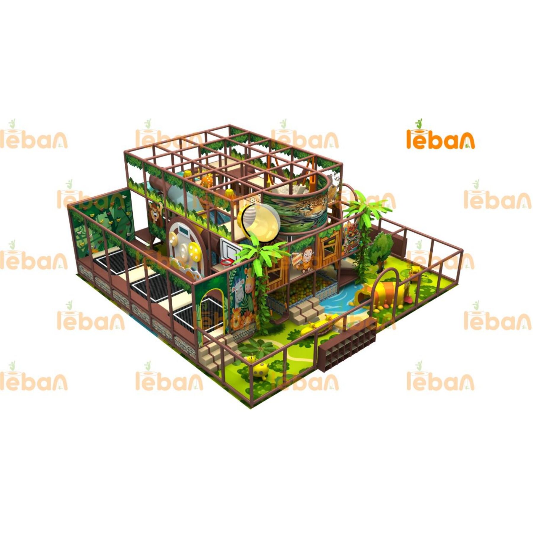 ملعب داخلي بتصميم مستوحى من الغابة: حيث يلتقي المغامرة بالخيال