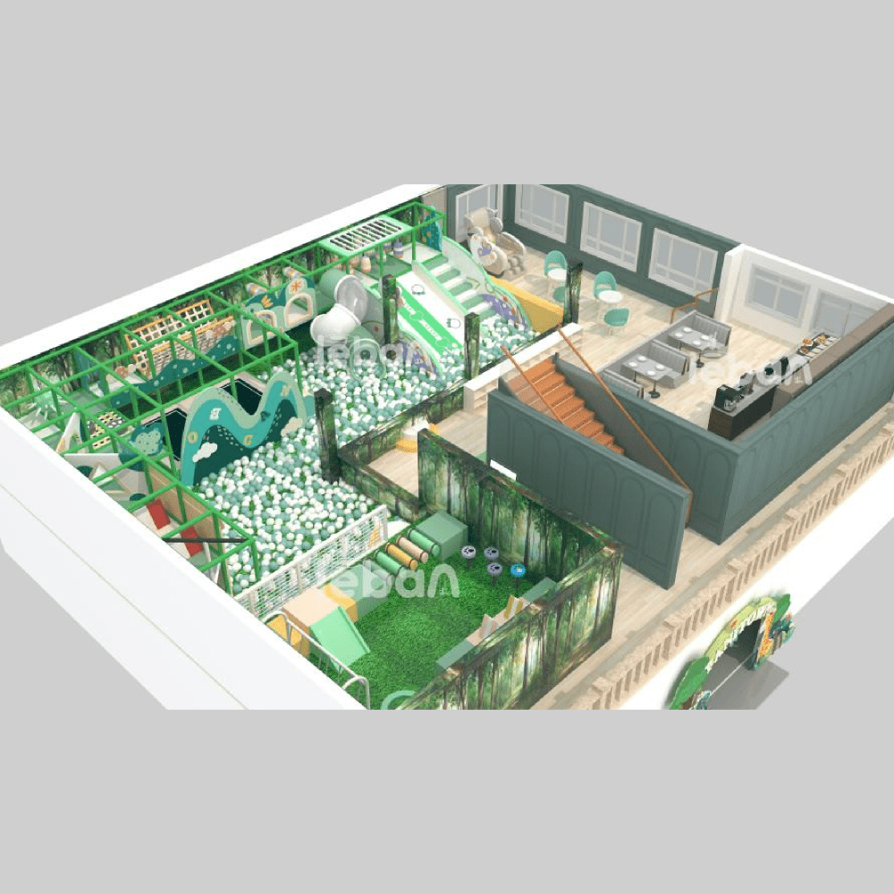 تصميم ملعب داخلي بتصميم مستوحى من غابة الطبيعة