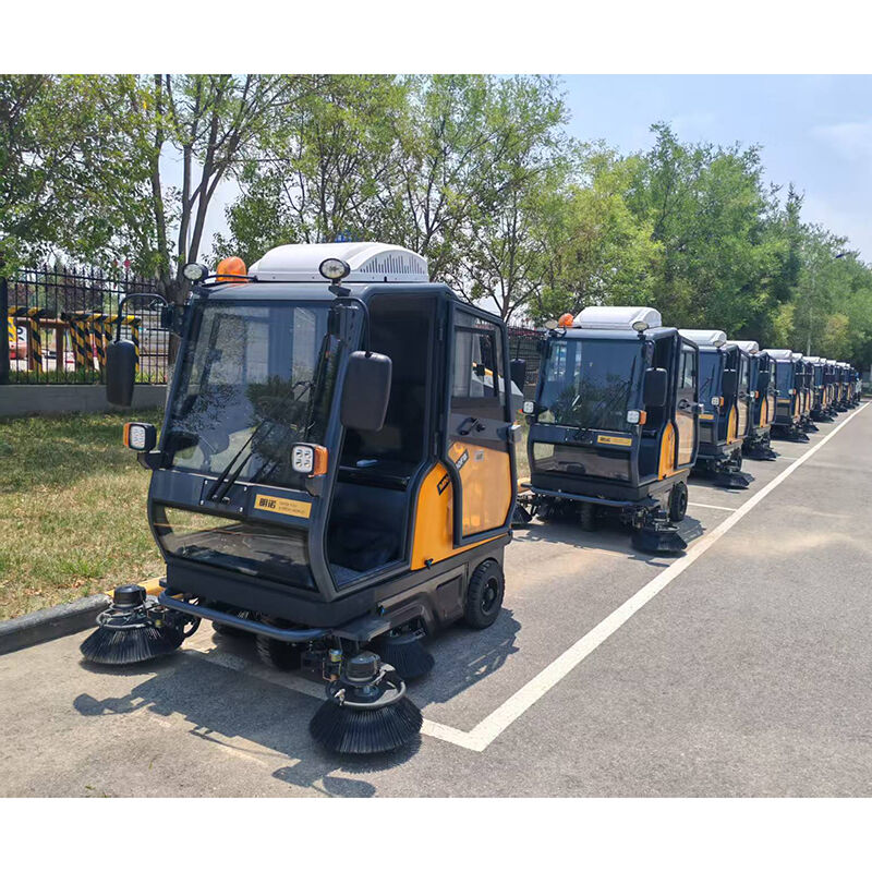 Keep your work area clean with an industrial push sweeper: