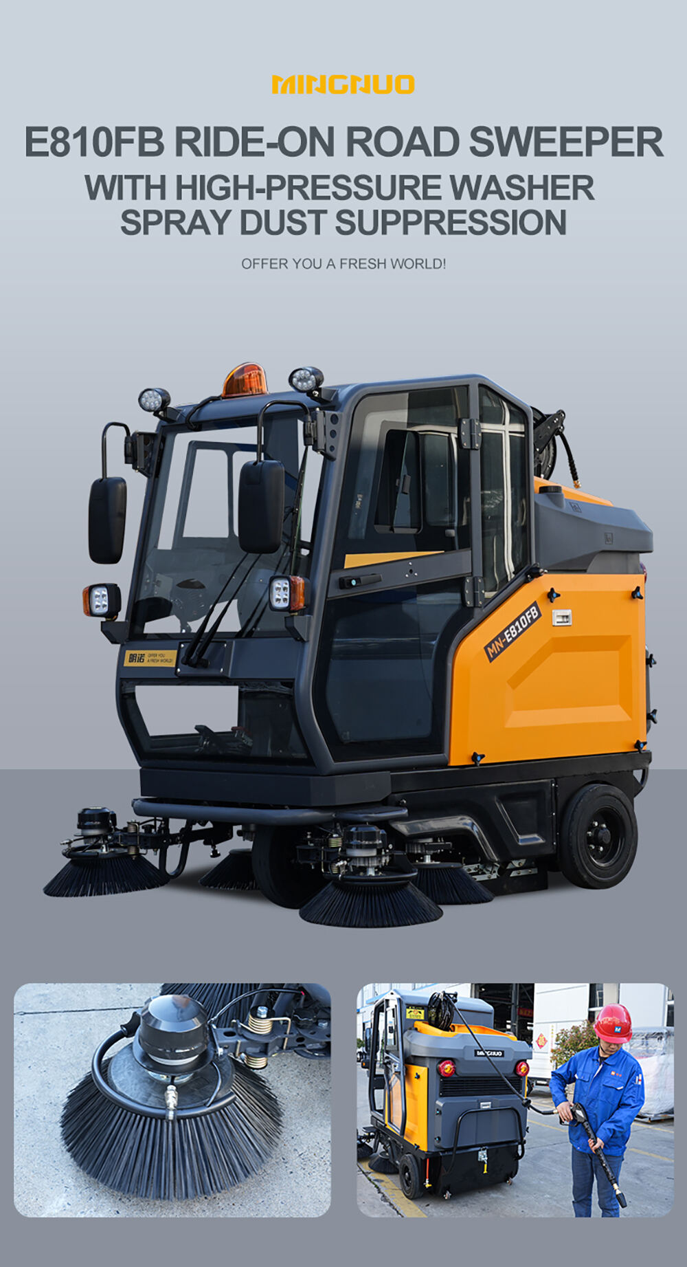 MN-E810FB High-power Multifunctional Road Sweeper, China MN-E810FB