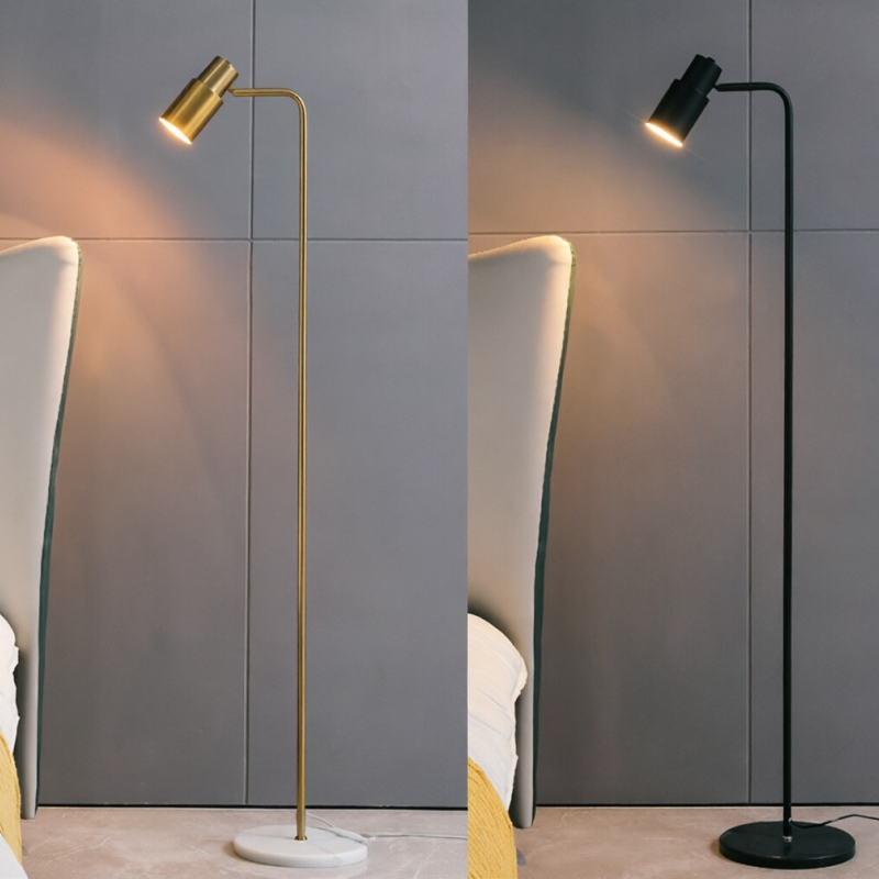 Adjustable Marble Base Metal LED Floor Lamp for Living Room Bedroom Reading Decor
