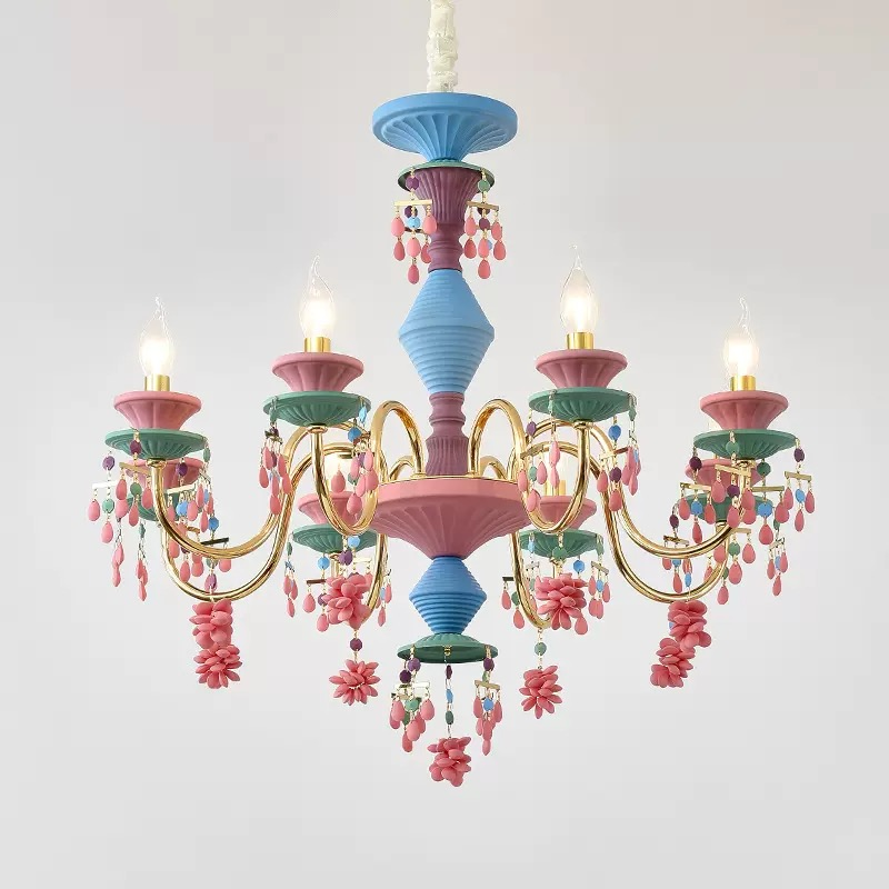 Makaronu stila krāsains karājošais lampu kronis, moderns bērnu istabu lampu kronis bērnu istabām