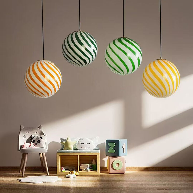 غطاء مصباح زخرفي على شكل حلوى ملوَّنة مُصنَّع من الزجاج، بتصميم إيطالي، لمصابيح علّاق منزلية