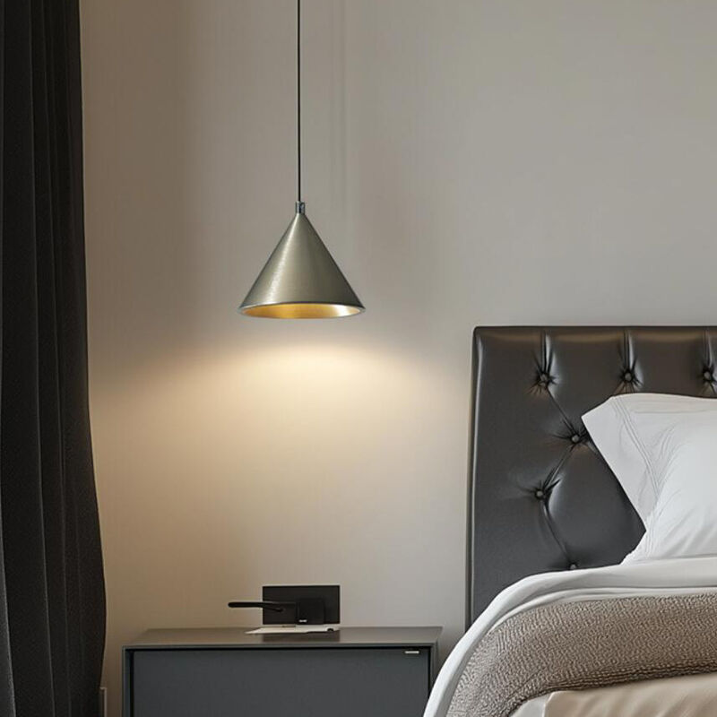 Nordic Cone-shaped Metal Bedroom High-end Decorative Pendant Light Chandelier
